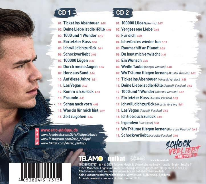 Albumcover mit Trackliste, einschließlich Foto eines Mannes und Albumtitel.