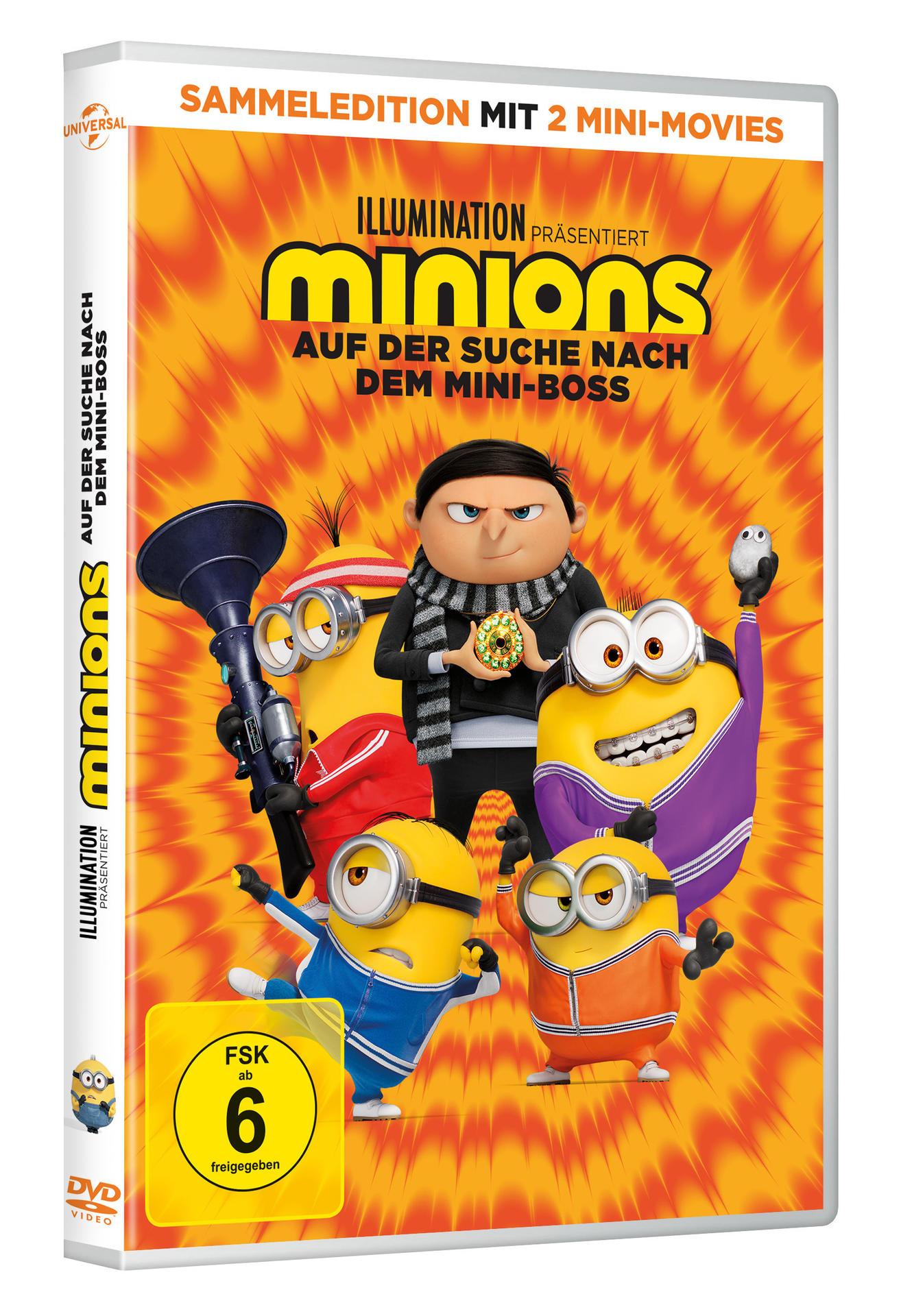 DVD-Hülle des Minions-Films. Enthält die Minions-Charaktere und den Filmtitel.