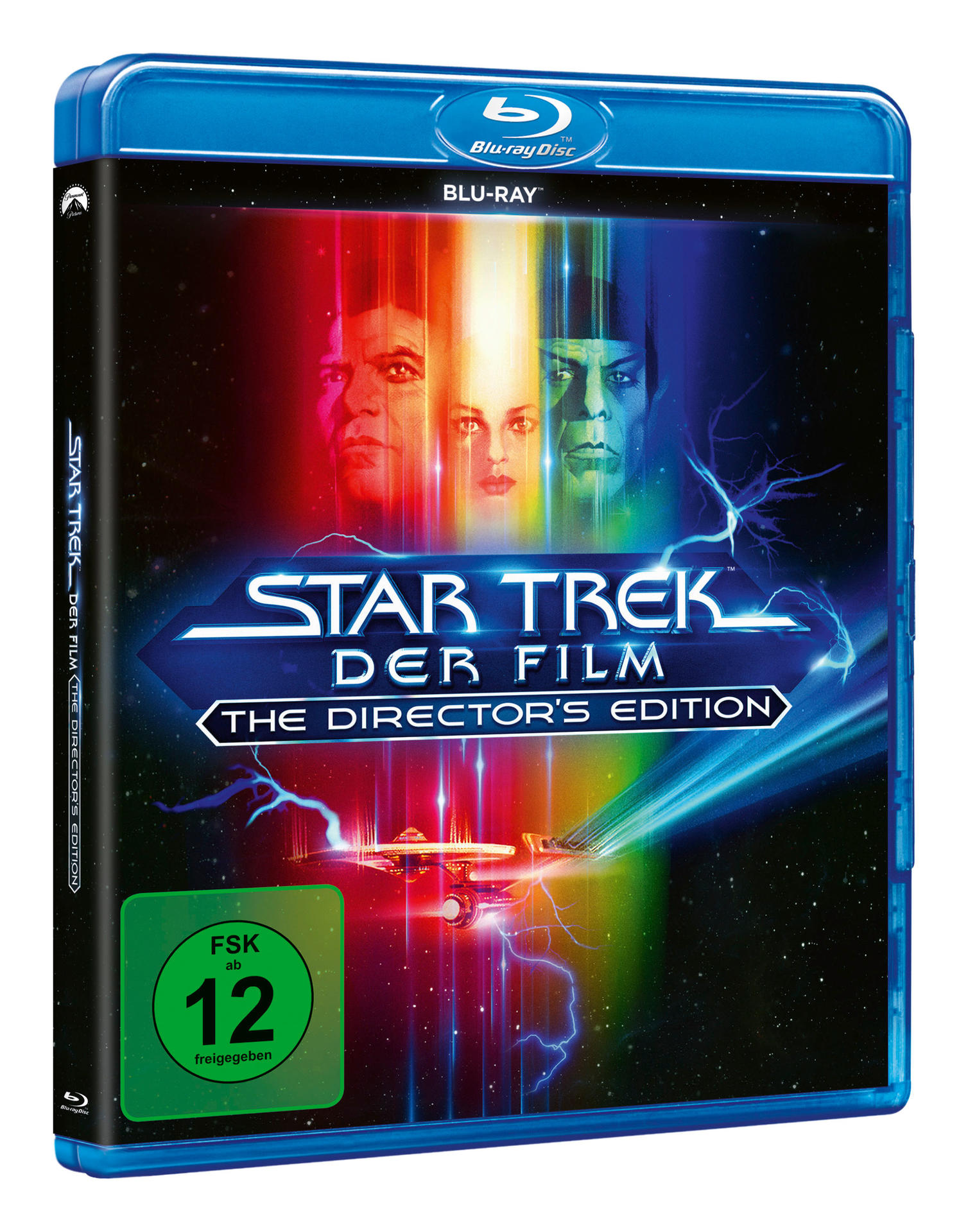 Star Trek Film Blu-Ray Cover. Die Gesichter der Schauspieler sind auf dem Cover abgebildet. Blaue Farbe mit dem Titel.