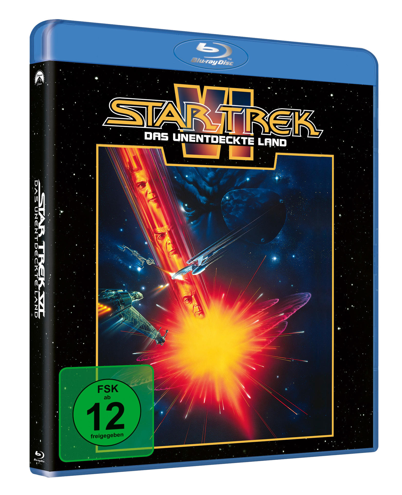 Blu-ray-Disc-Cover, Sci-Fi-Thema, mit Text in mehreren Sprachen.