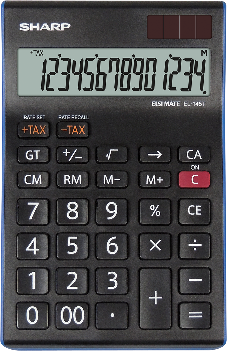 SHARP EL 145 TBL számológép, fekete