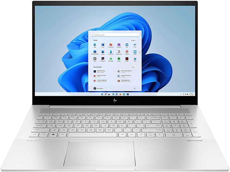 HP ENVY 17-cr0357ng, Notebook mit Intel® 16 RAM, GB Core™ Silber RTX NVIDIA SSD, i5 Prozessor, Zoll GB 2050, Display, 17,3 GeForce 512