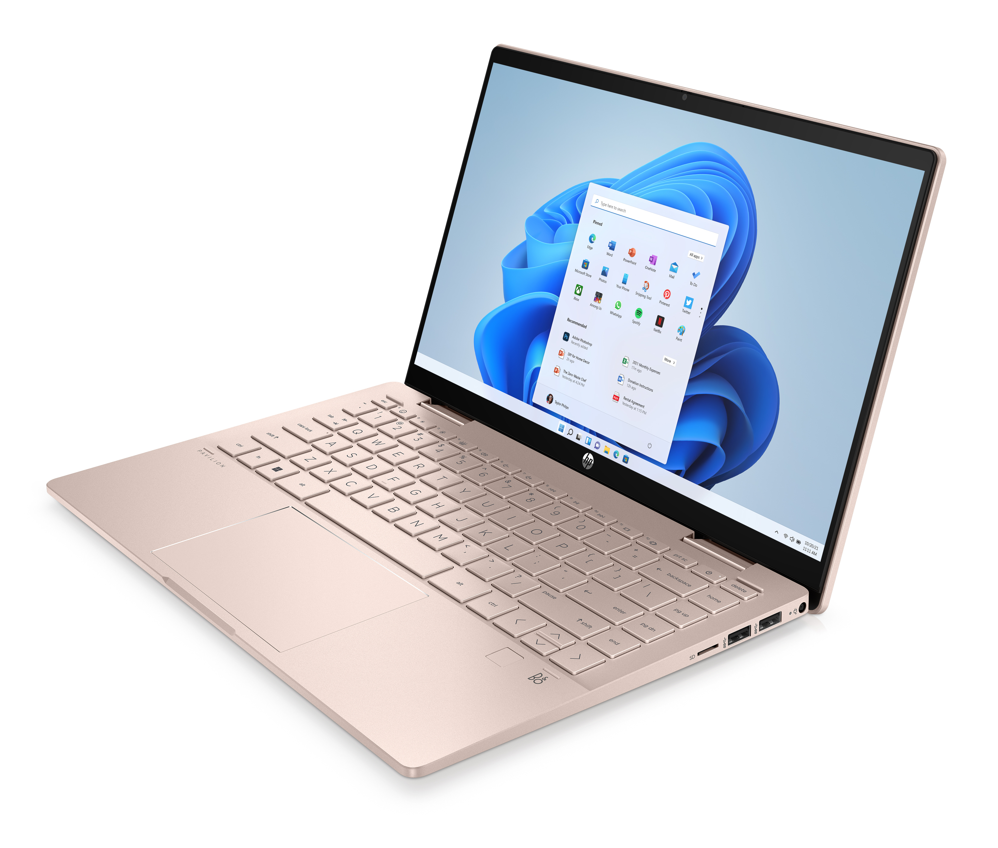 HP Pavilion x360 RAM, 14 Touchscreen, Windows Xe, 16 Roségold TB Bit) Home Core™ 11 1 (64 mit Intel®, i7 Prozessor, Intel® Convertible, GB Iris® Display 14-ek0375ng, Zoll SSD