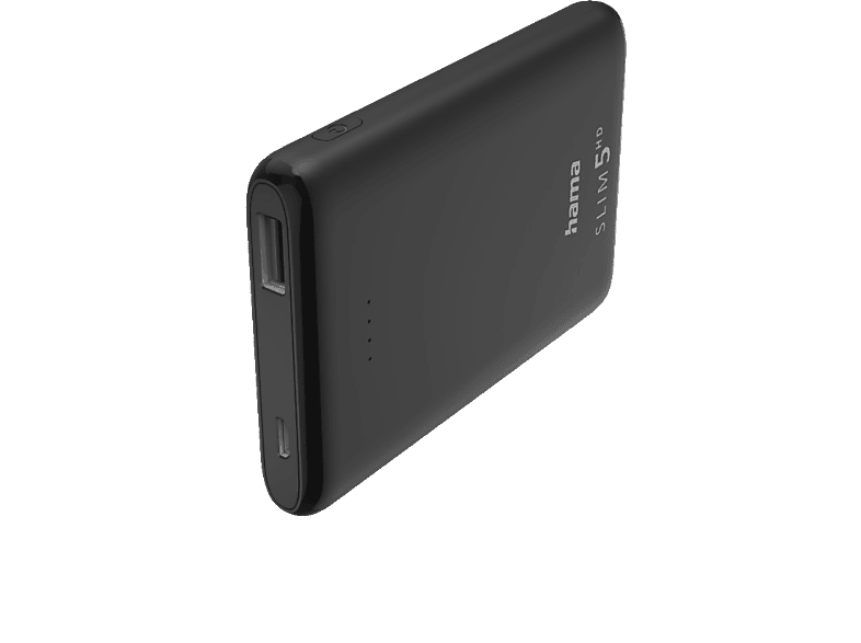 HAMA Slim 5HD Powerbank 5000 mAh Schwarz