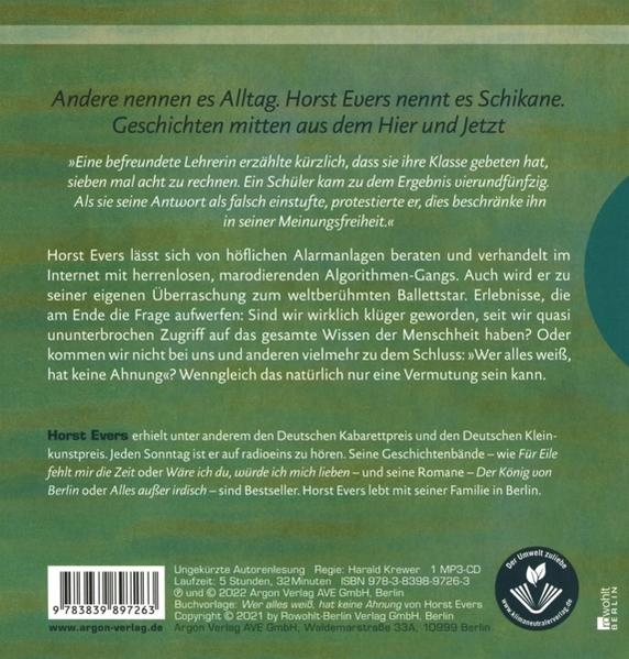 Horst Evers - Wer Alles Weiß Hat Keine Ahnung  - (MP3-CD)