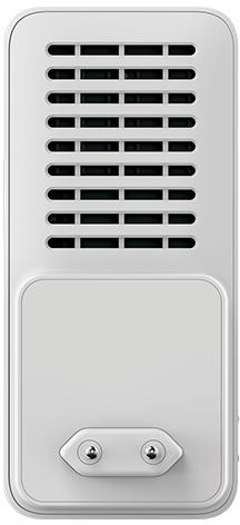 Un adaptateur secteur blanc avec deux broches.