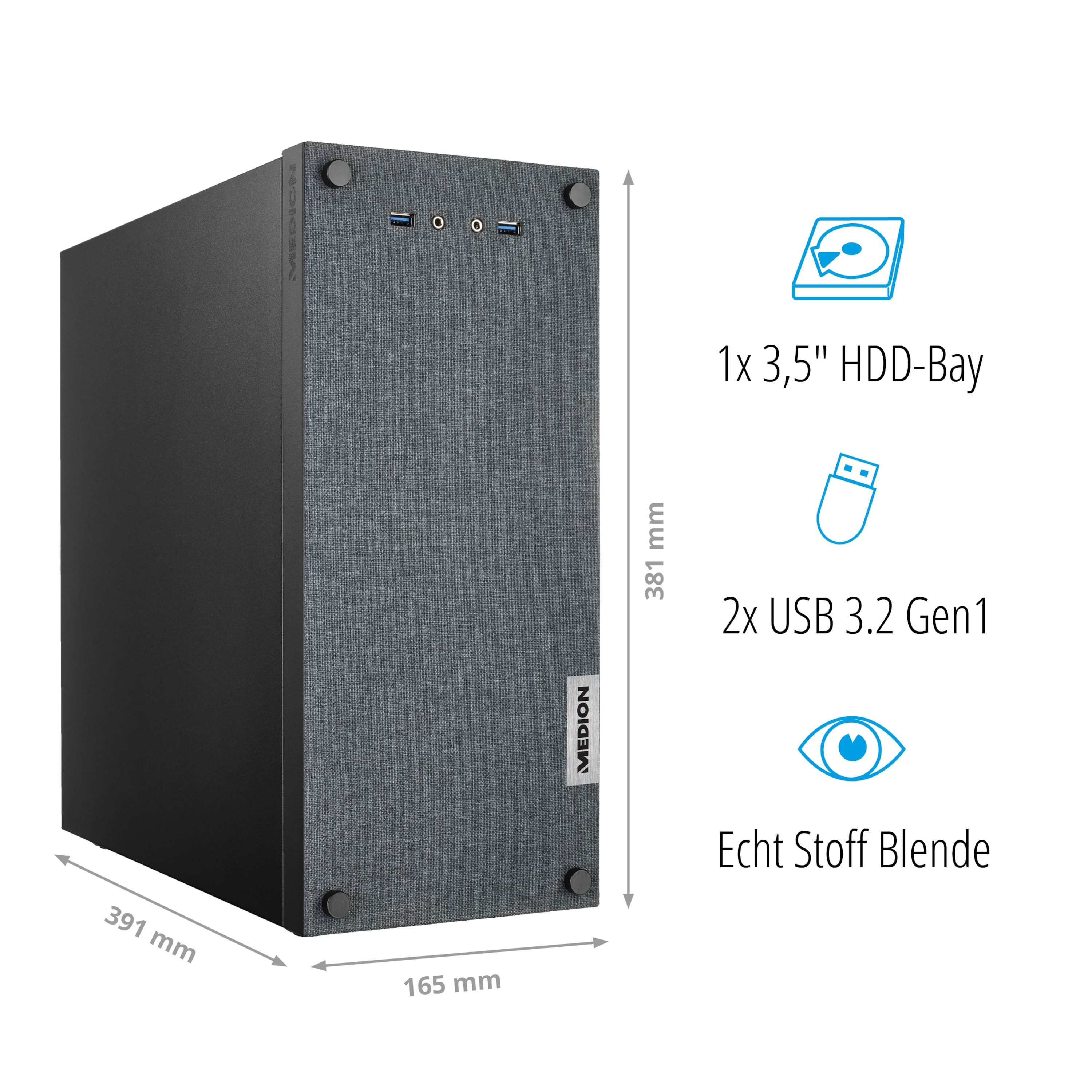 MEDION AKOYA® E32011 (MD34866) - AMD Ryzen™ 5 PRO 4650G - 8 GB - 512 GB - AMD Radeon™ Onboard Graphics - Windows 10