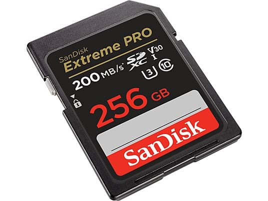 SANDISK Extreme PRO (UHS-I) - Carte mémoire SDXC  (256 GB, 200 MB/s, Noir)