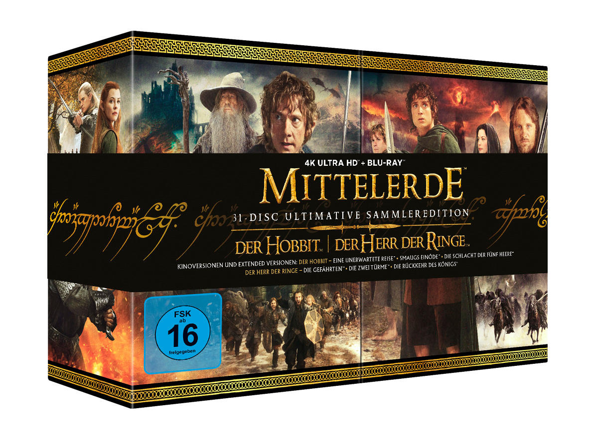 Mittelerde Gesamtbox 4K Ultra HD Blu-ray + Blu-ray