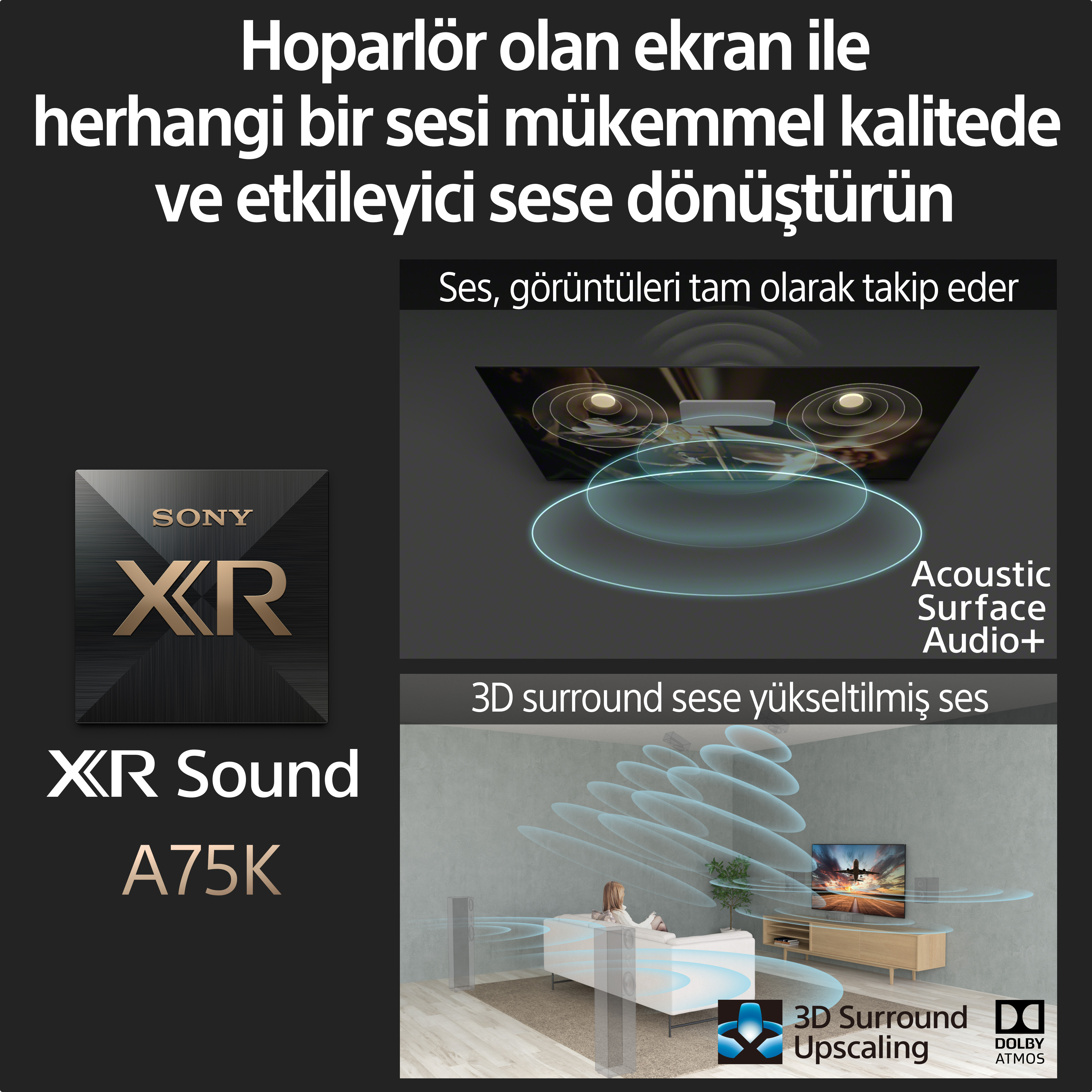 SONY BRAVIA XR65A75K 65 inç 164 Ekran Uydu Alıcılı Smart 4K Ultra HD OLED TV
