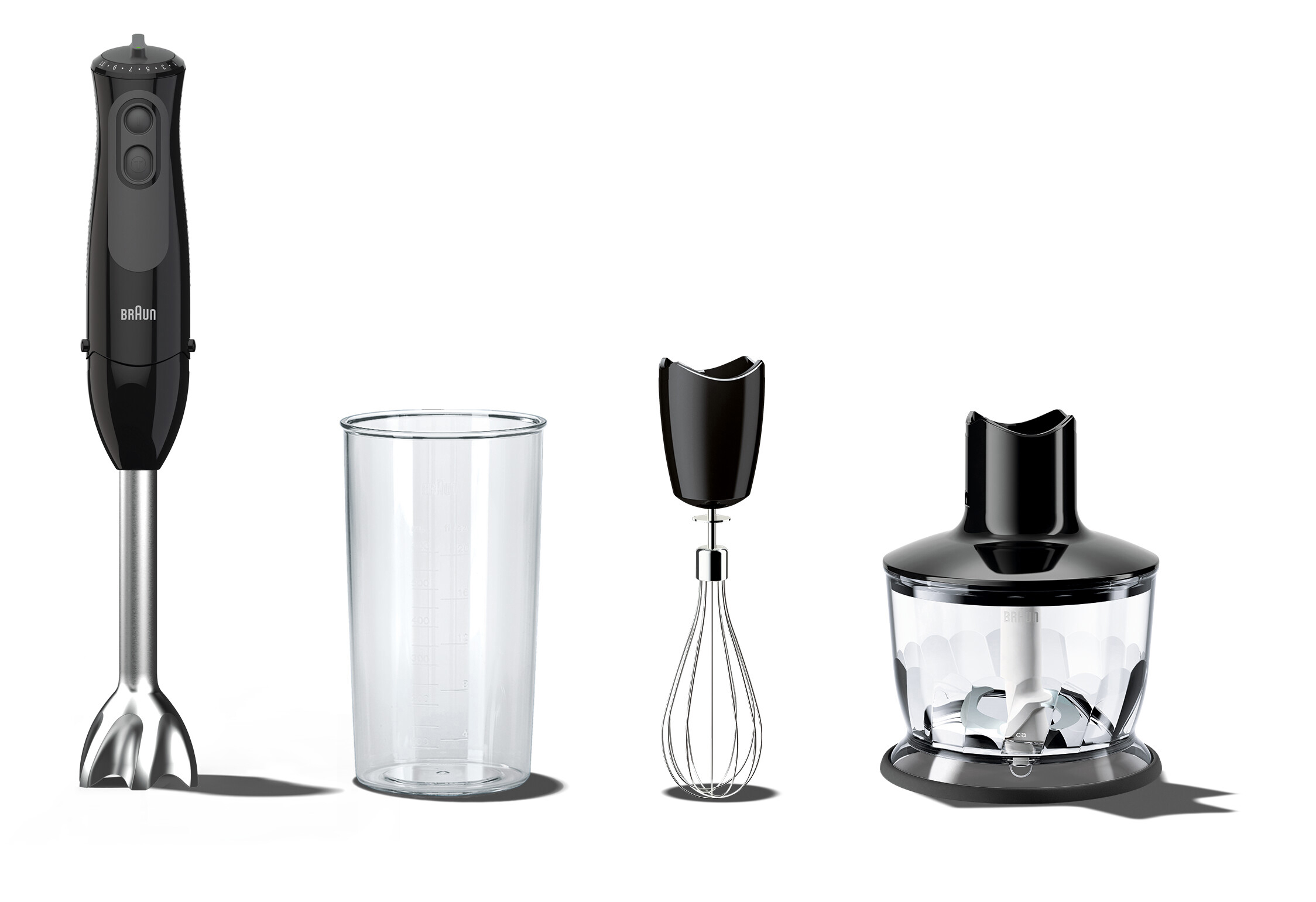 BRAUN MultiQuick 3 Vario MQ 3135 BK Sauce Stabmixer Schwarz (900 Watt, 0.6 Liter (Messbecher), 0.5 Liter (Zerkleinerer))