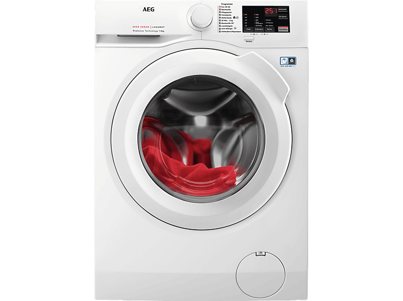AEG L6FBF57480 Serie 6000 ProSense® mit Mengenautomatik Waschmaschine (8 kg, 1351 U/Min., A)