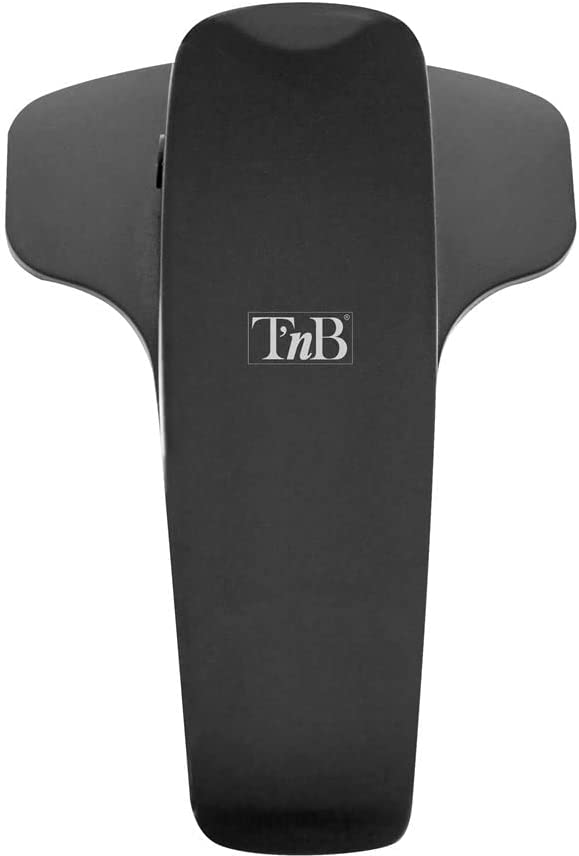 Support de téléphone de voiture noir, avec le logo TnB. Fond blanc.