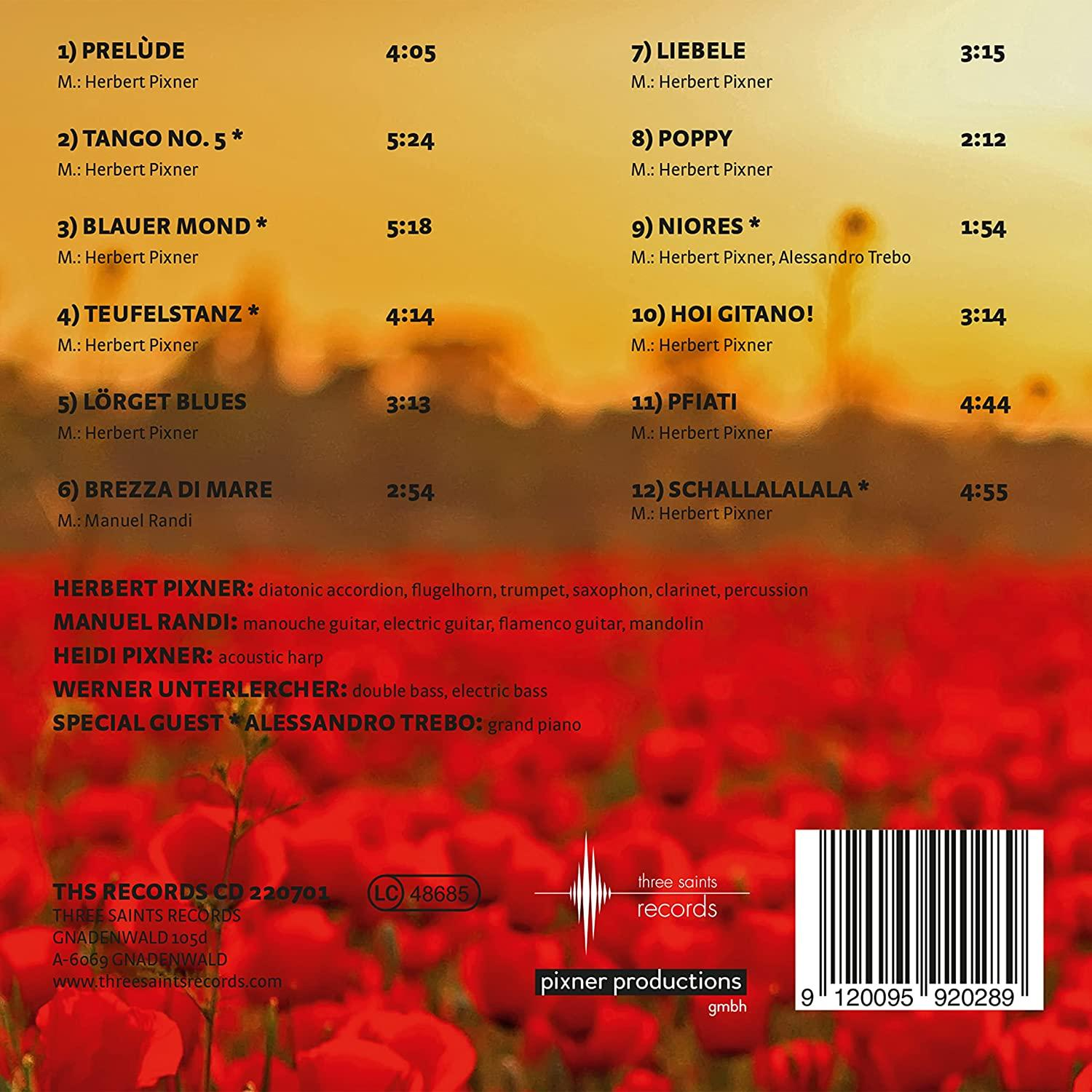 CD-Cover mit Songtiteln und Künstlerinformationen.