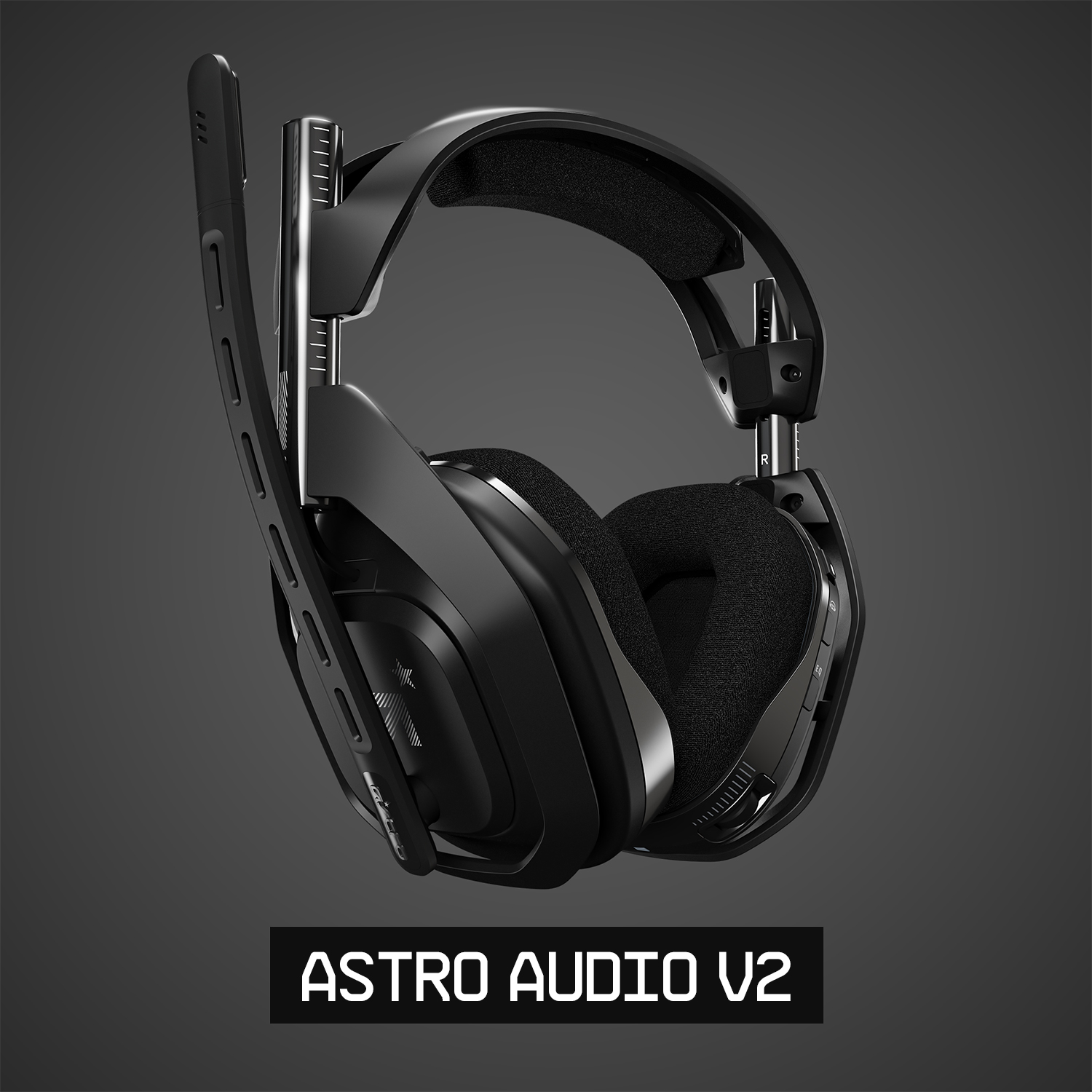 Casque de jeu Astro Audio V2 noir, isolé sur fond sombre.