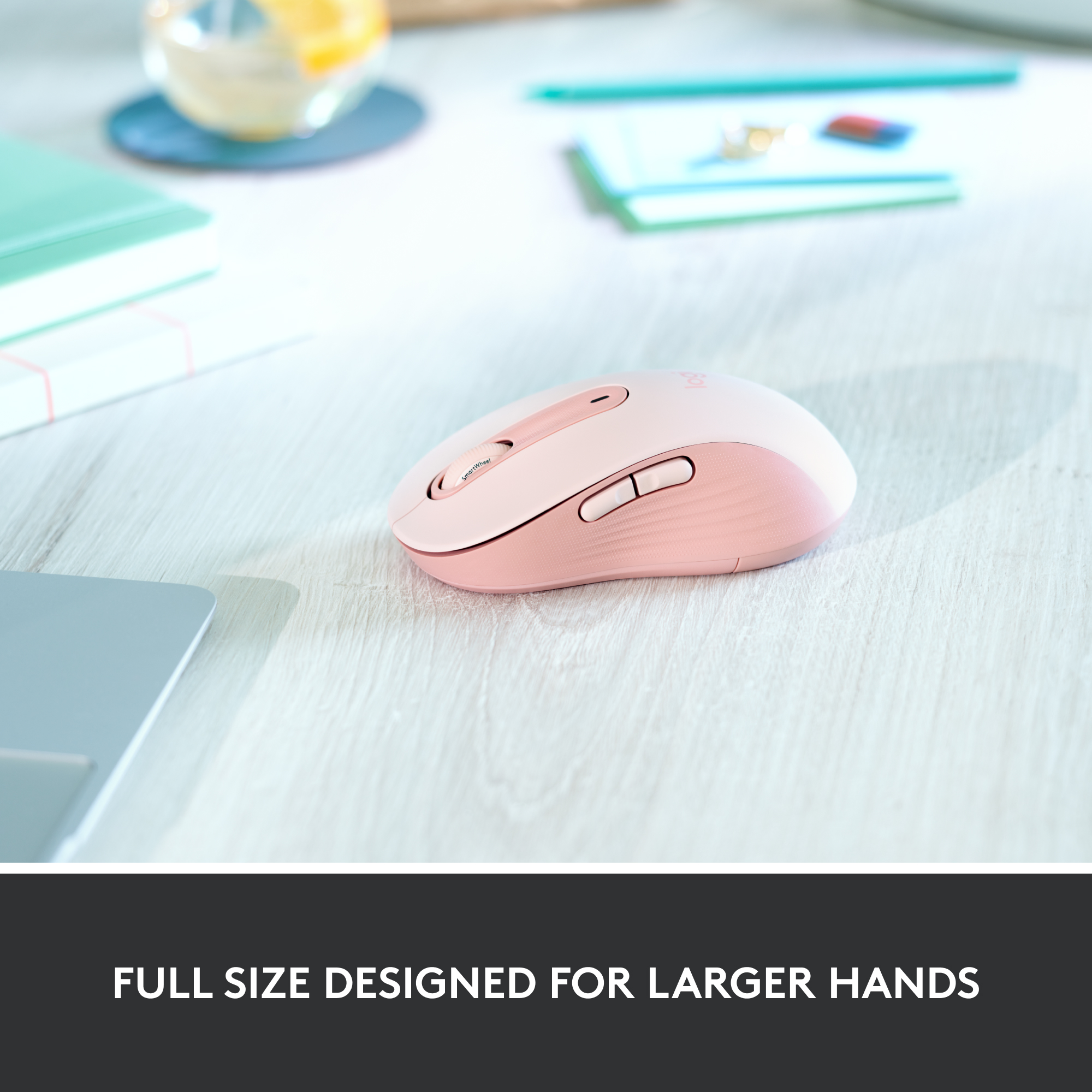 LOGITECH Signature M650 Large - Kabellose Maus (Rose)