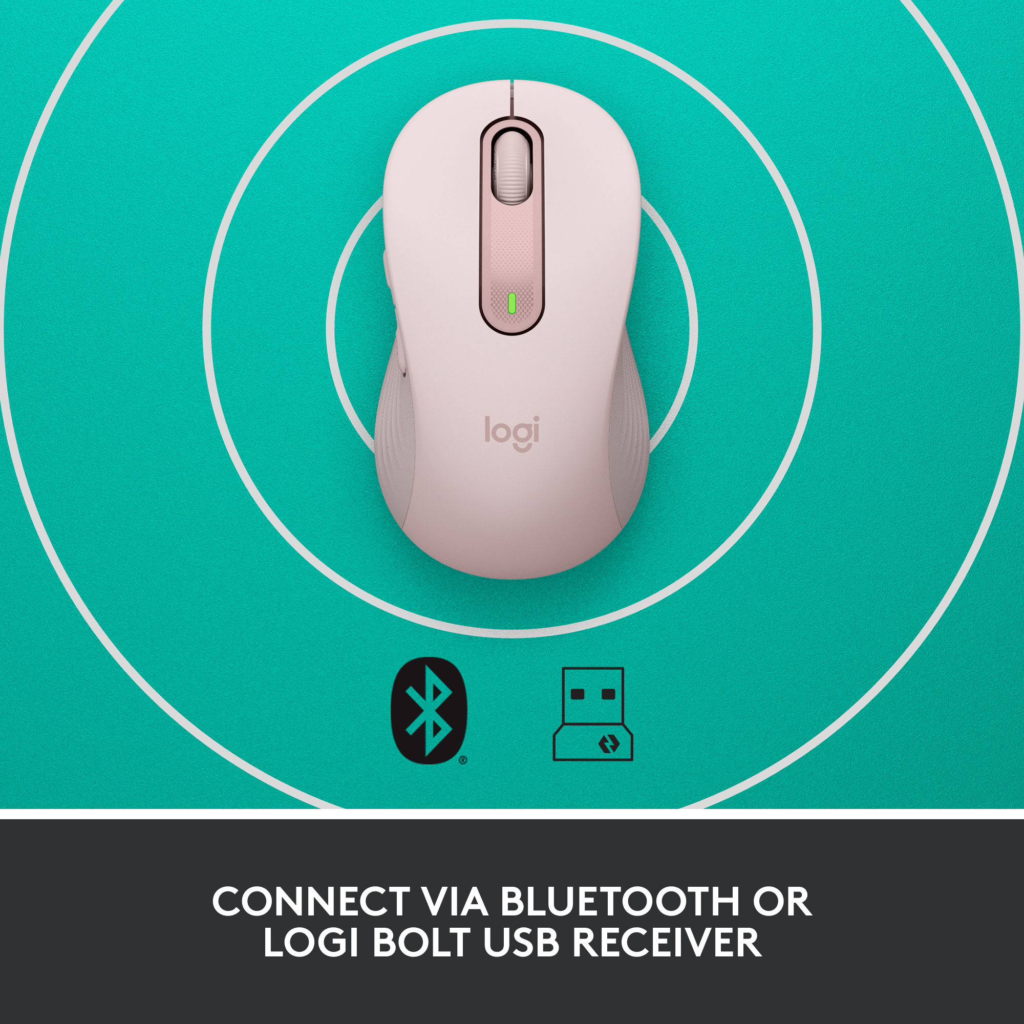 LOGITECH Signature M650 Large - Kabellose Maus (Rose)