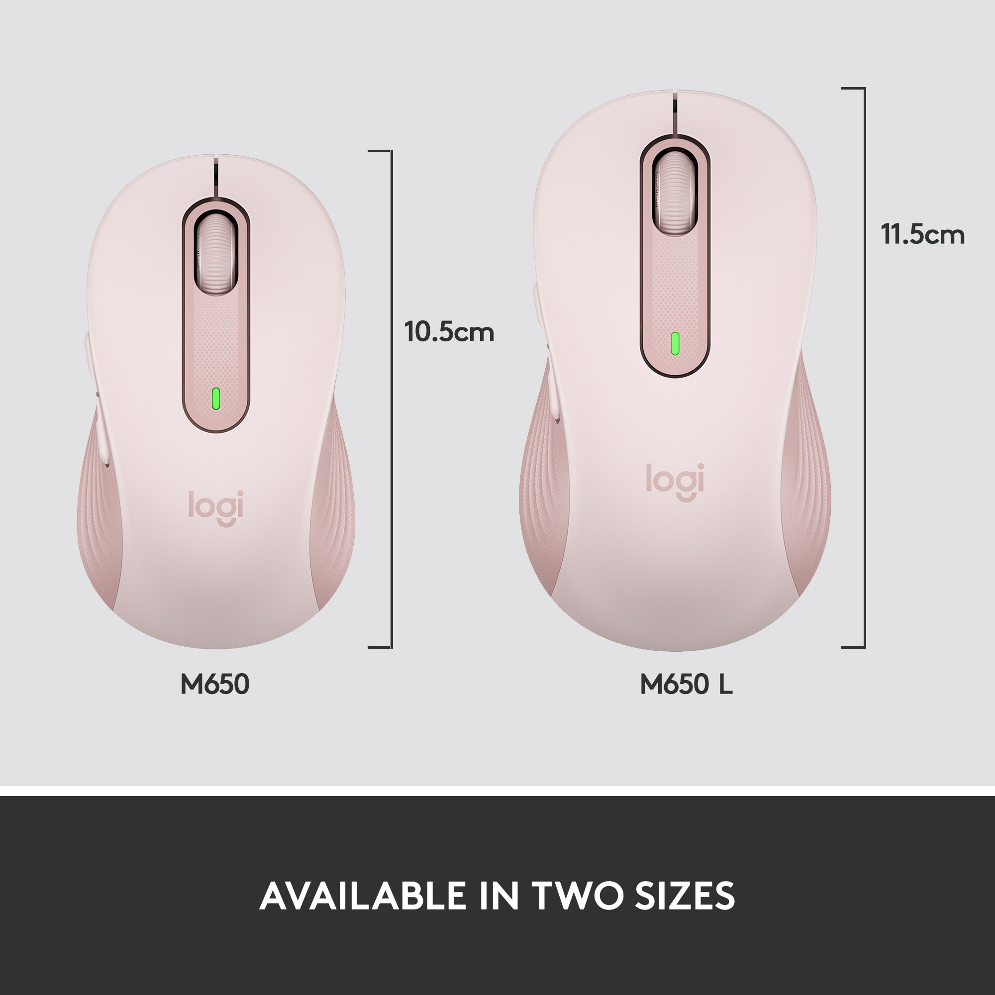 LOGITECH Signature M650 Large - Kabellose Maus (Rose)