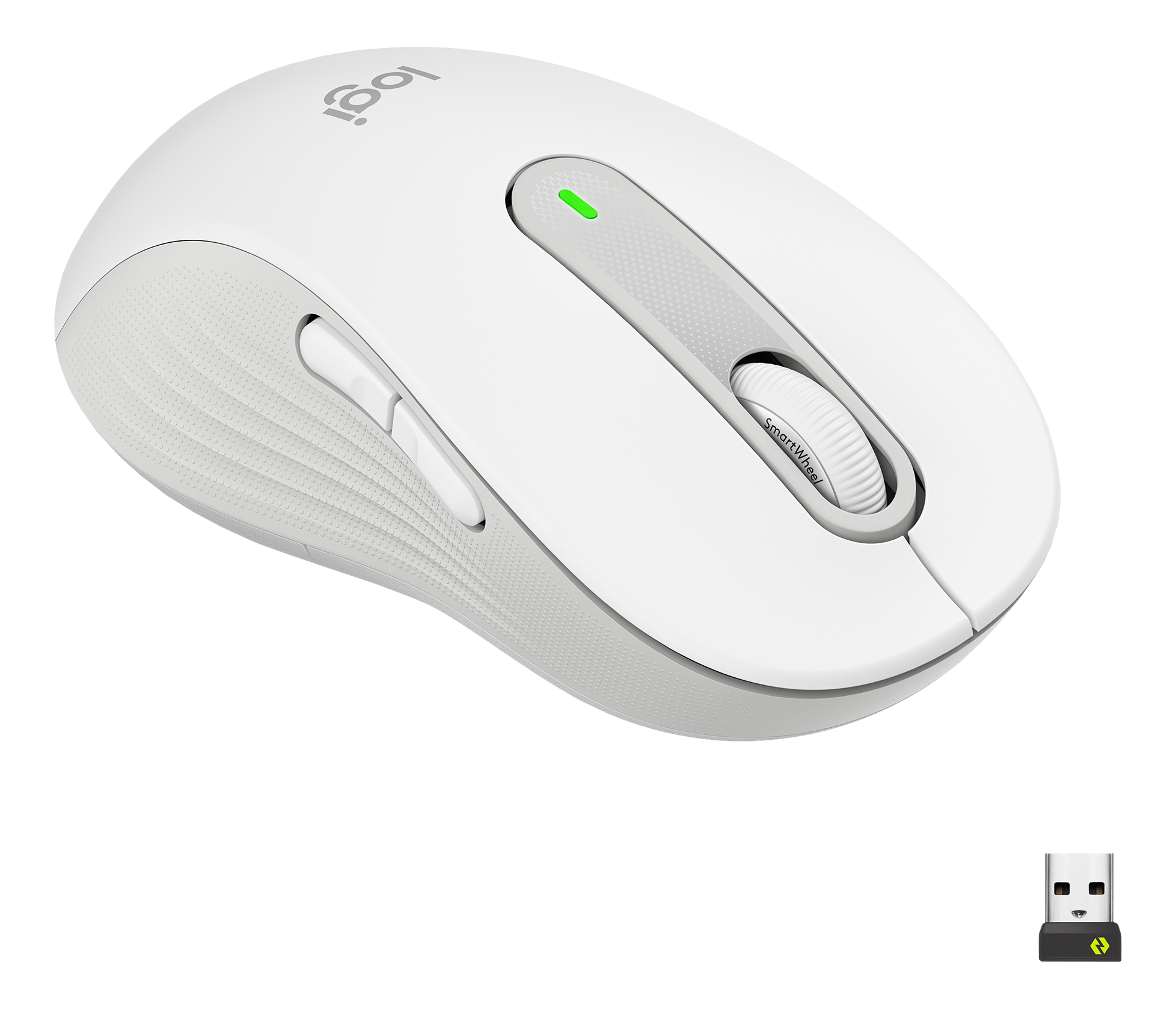 LOGITECH Signature M650 Large Left - Mouse senza fili (Bianco grigiastro)