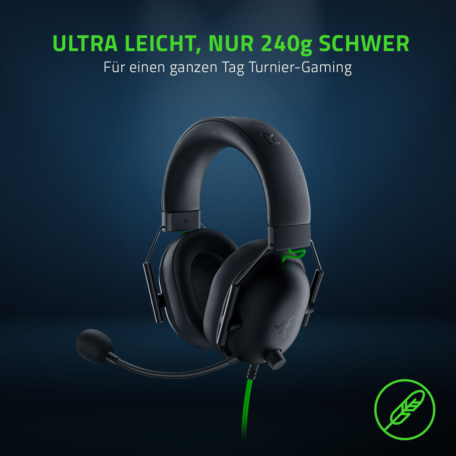 X Schwarz Over-ear Gaming BlackShark USB, Headset RAZER V2