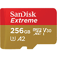 SANDISK Extreme 256GB microSDXC Kit, UHS-I U3, A2, Class 10