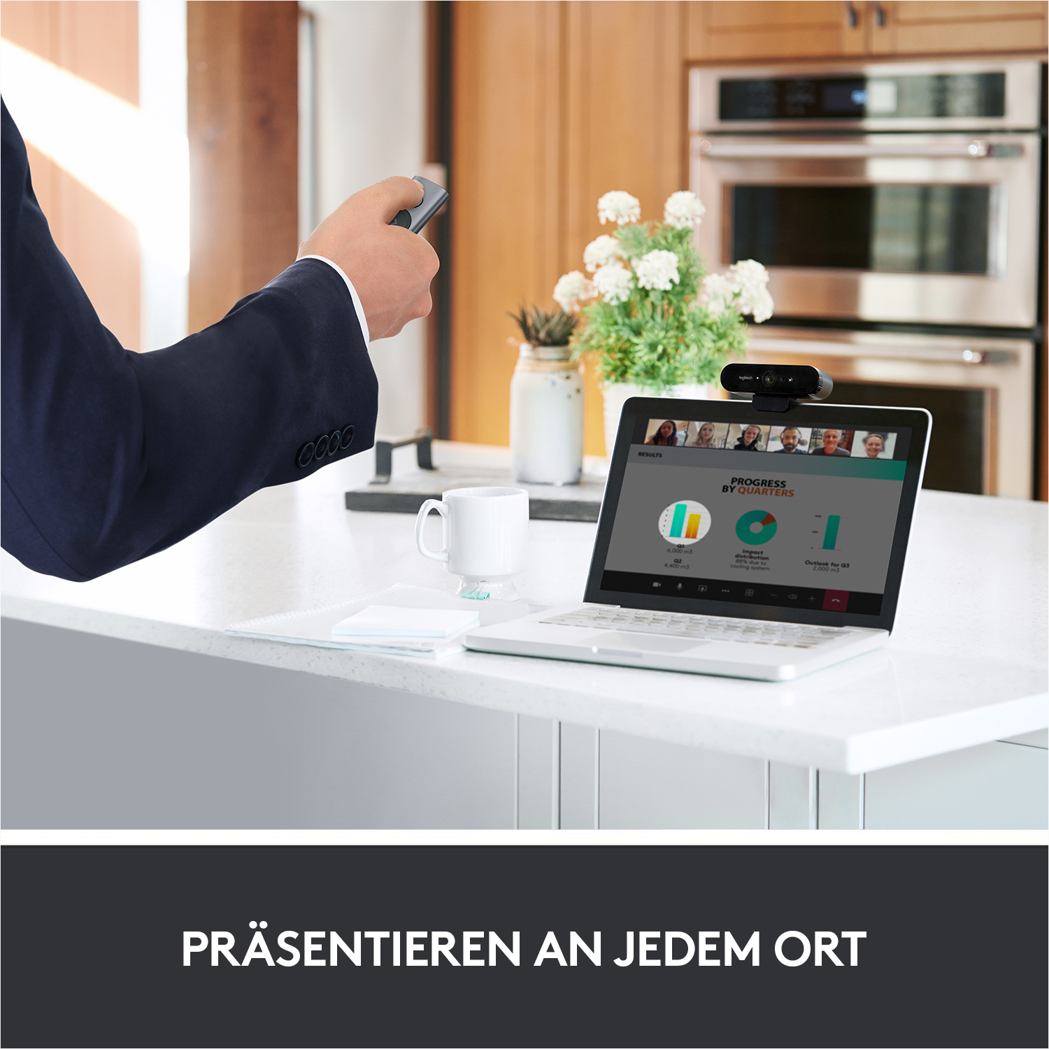 LOGITECH Spotlight für PC/Mac/Android/iOS, Bluetooth Presenter, Gold