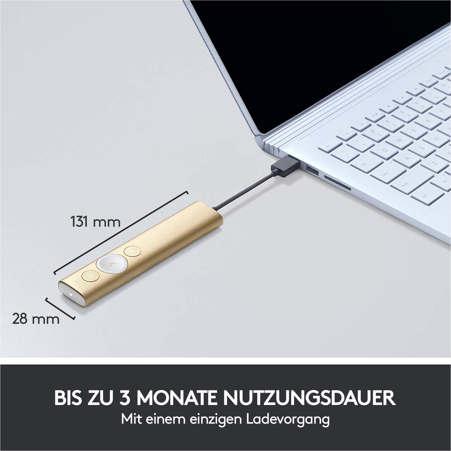 LOGITECH Spotlight für PC/Mac/Android/iOS, Bluetooth Presenter, Gold