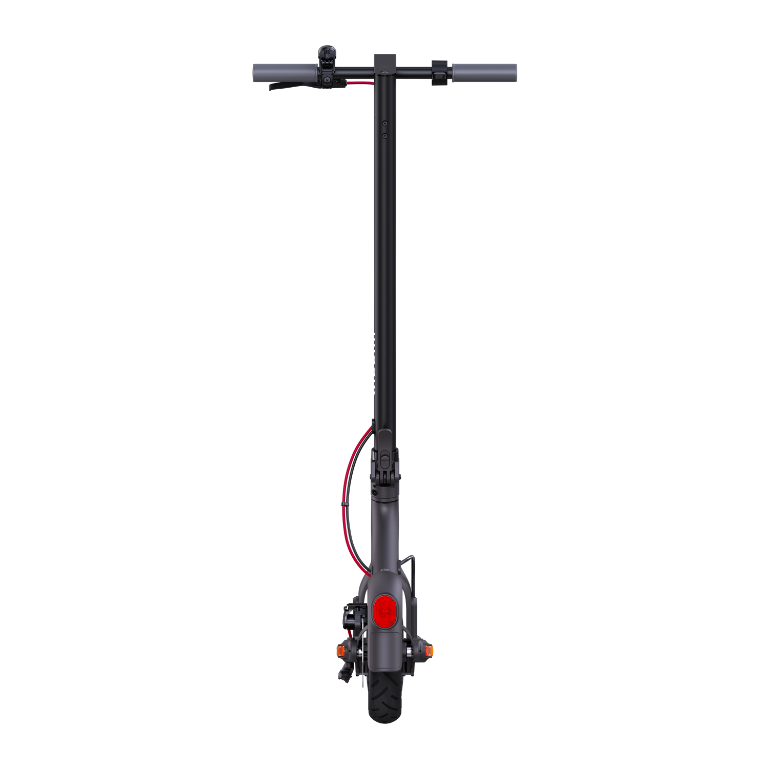 Scooter eléctrico negro sobre fondo negro.