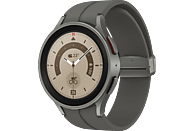 SAMSUNG Galaxy Watch5 Pro LTE 45 mm Smartwatch Titan Fluorkautschuk, M/L, Gray Titanium