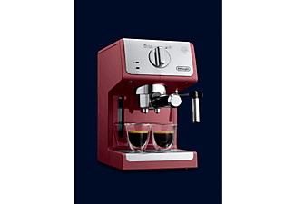 Cafetera express | De Longhi ECP33.21.R, 1100W, bares, 1.1 L, Sistema Cappuccino, Rojo