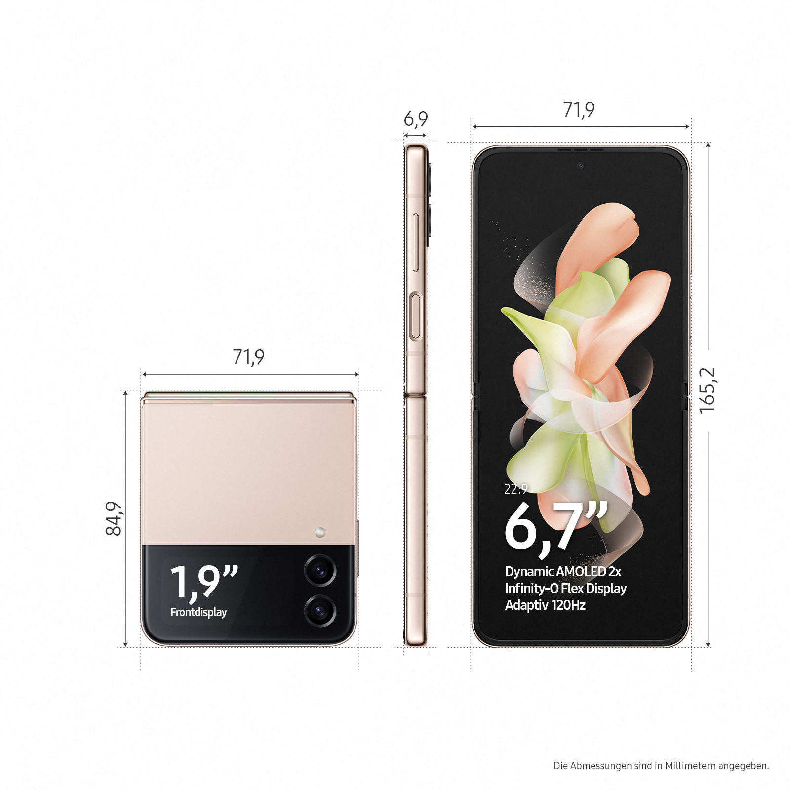Flip 5G Gold Dual Galaxy SAMSUNG Z GB Pink 4 SIM 128