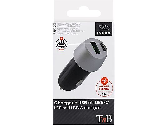 TNB CACSILVER2 - Chargeur pour voiture (Noir)