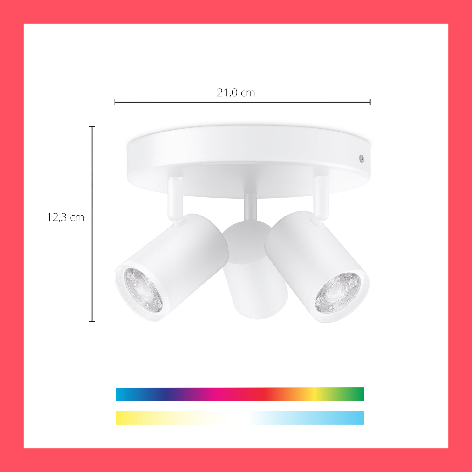 WIZ Luminaire à 3 spots Imageo RGB Blanc (55451100)