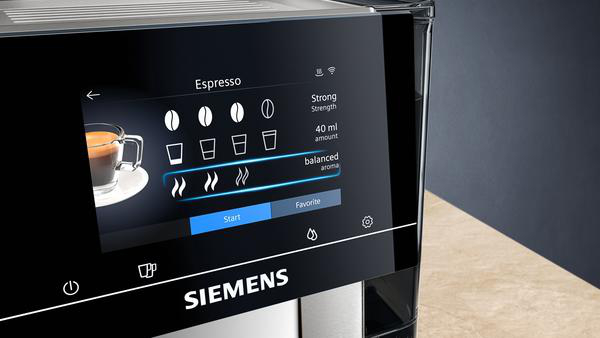 Espressomaschinen-Oberfläche, Kaffeeauswahl.