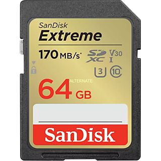 SANDISK Extreme 64 GB SDXC, Speicherkarte
