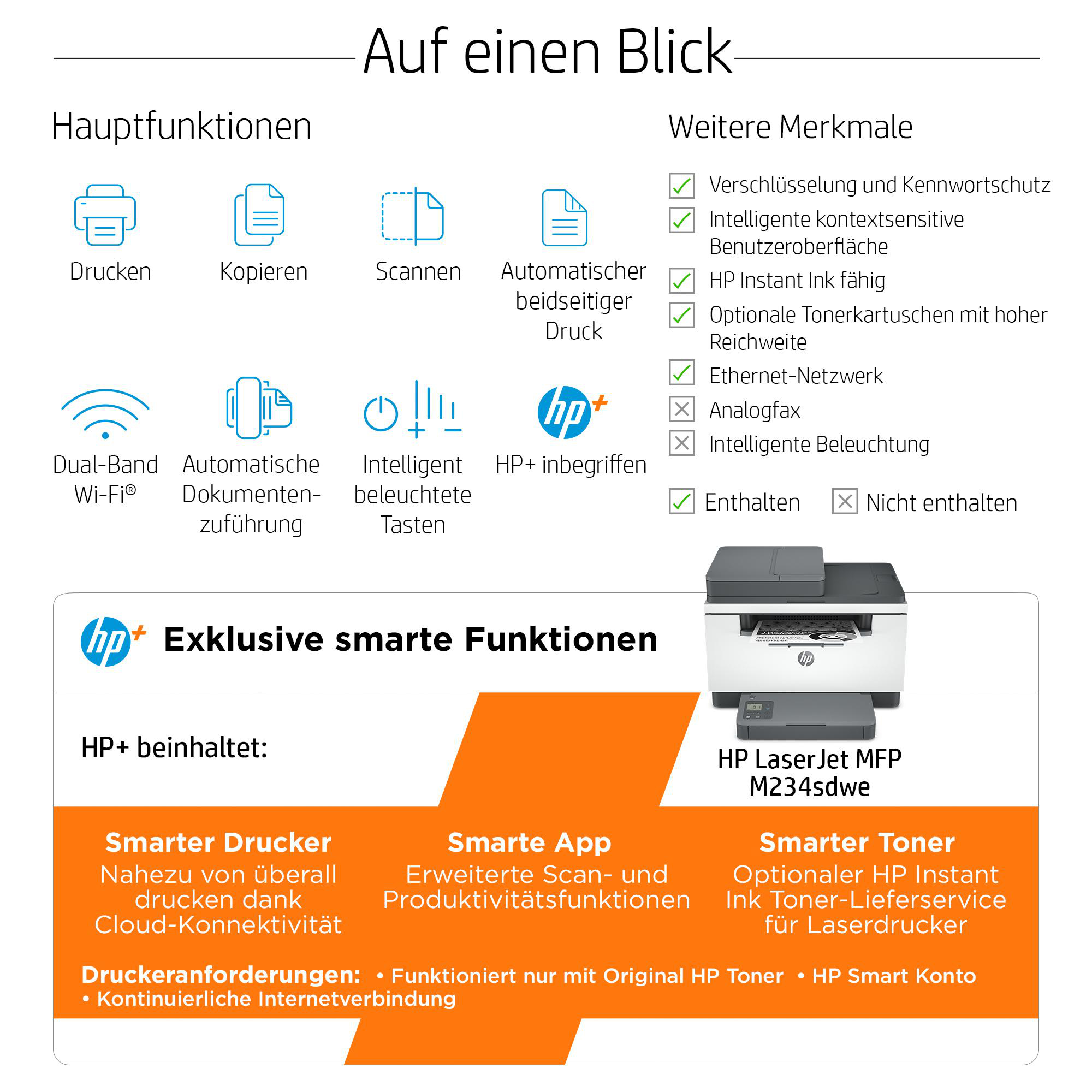 HP Laserjet M234sdwe (Instant Ink) Drucker