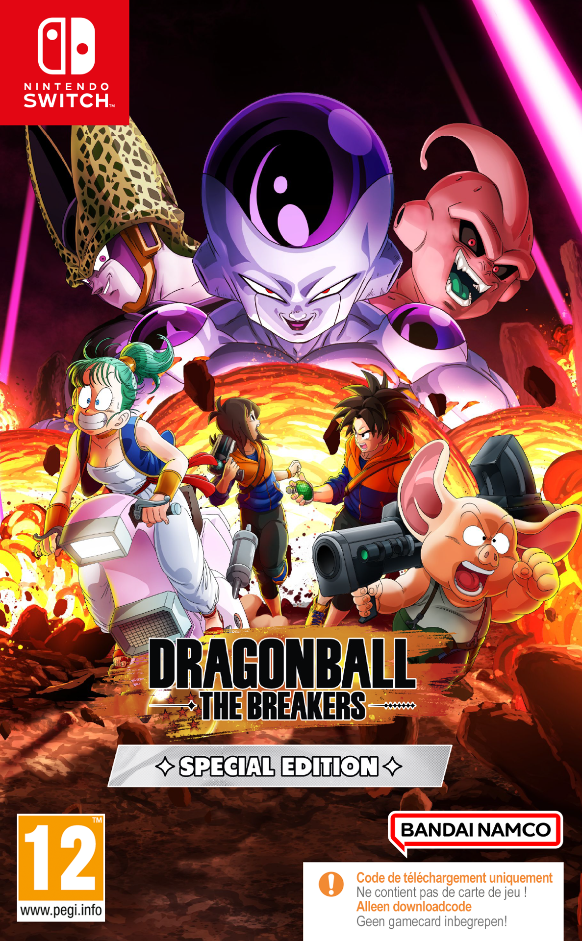 Game cover van Dragon Ball The Breakers, met verschillende anime-personages.