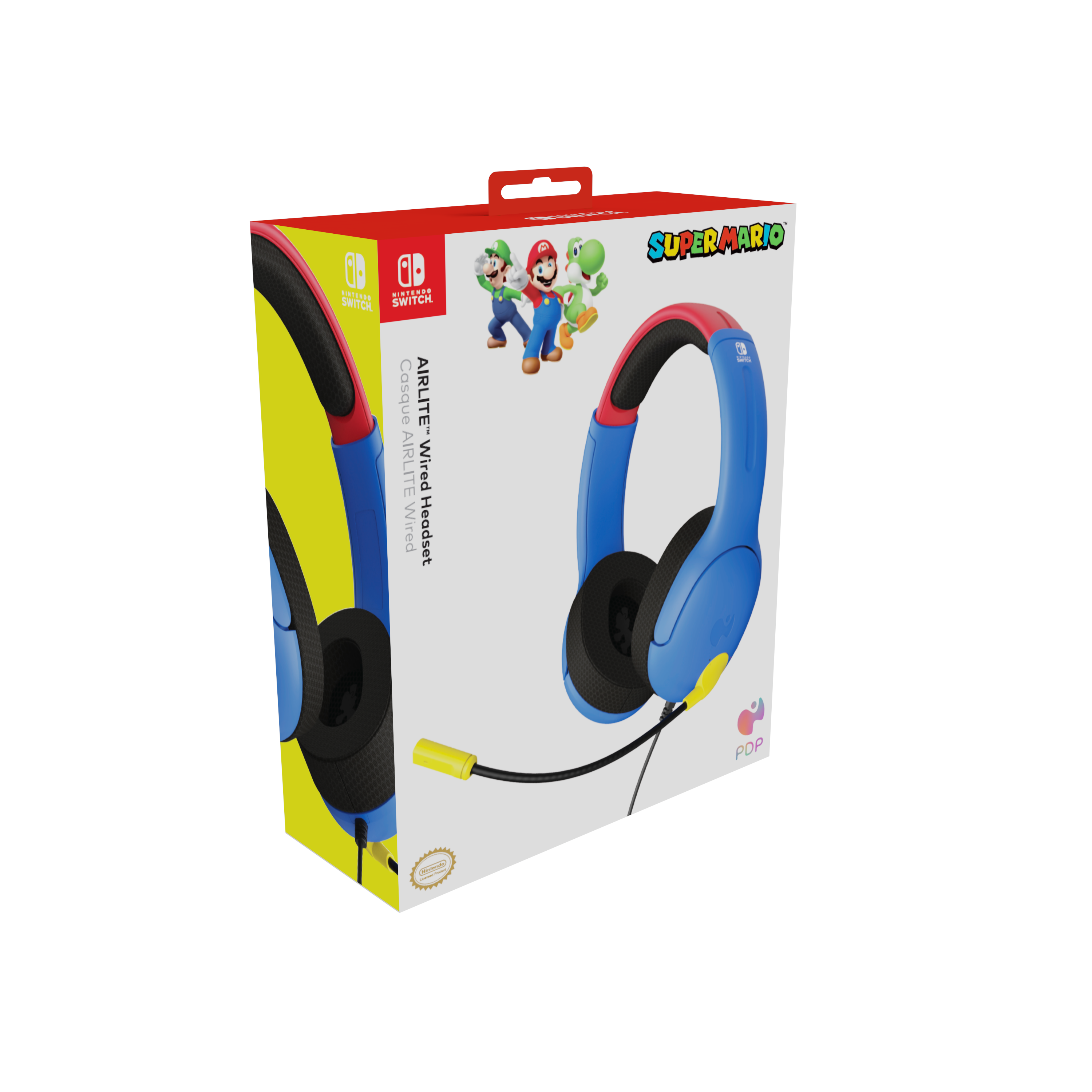 PDP LLC AIRLITE Dash, Mehrfarbig Kabelgebundenes On-ear Mario Headset: Gaming Headset