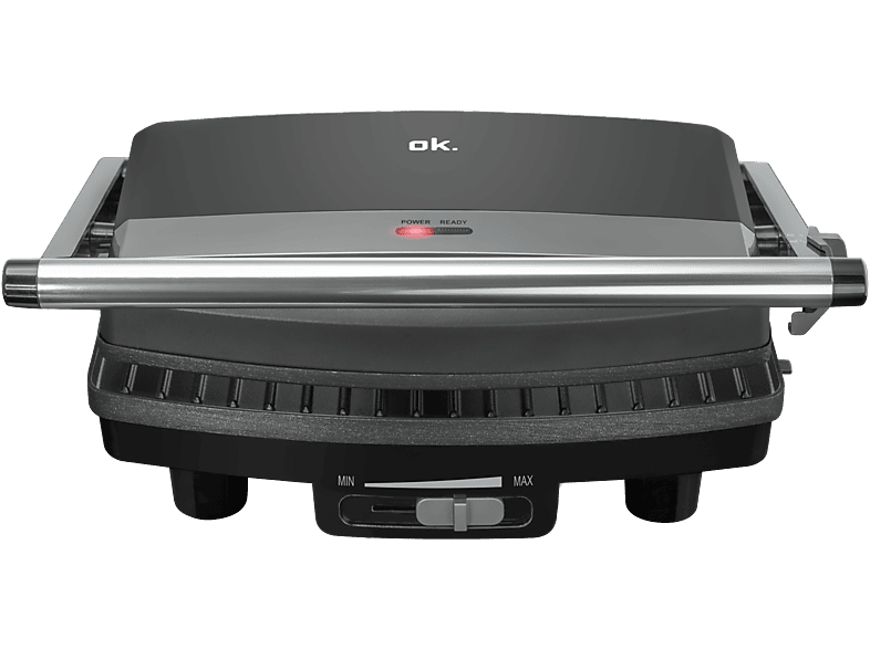 Grill - ok. OCG 1520, Potencia 1500 W, Capa antiadherente, Control temperatura, Negro