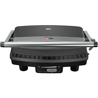 Grill - OK OCG 1520, Potencia 1500 W, Capa antiadherente, Control temperatura, Negro