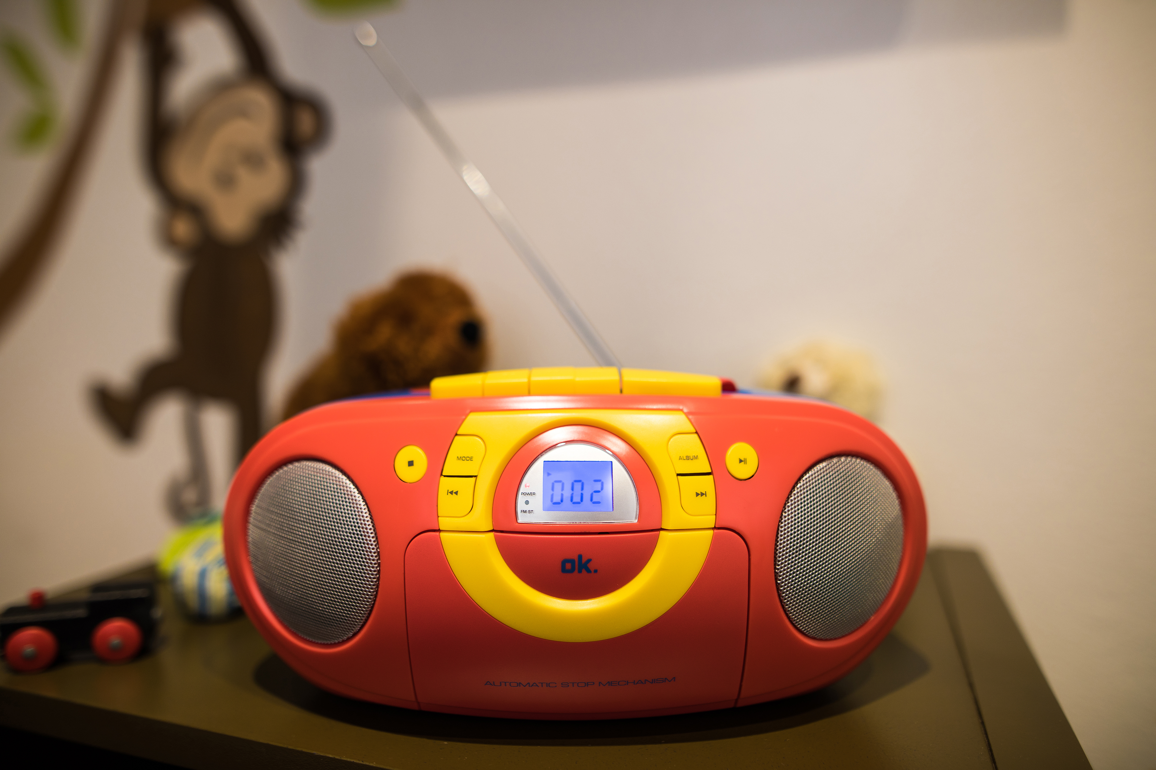 Radio CD - OK ORC-511, Para niños, Cassette, Grabadora, Radio FM/AM, CD, Rojo