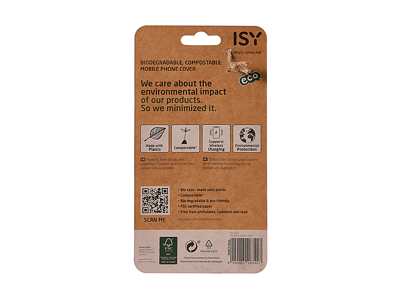 ISY ISC-6003, BioCase, Backcover, Apple, iPhone 13, Blau