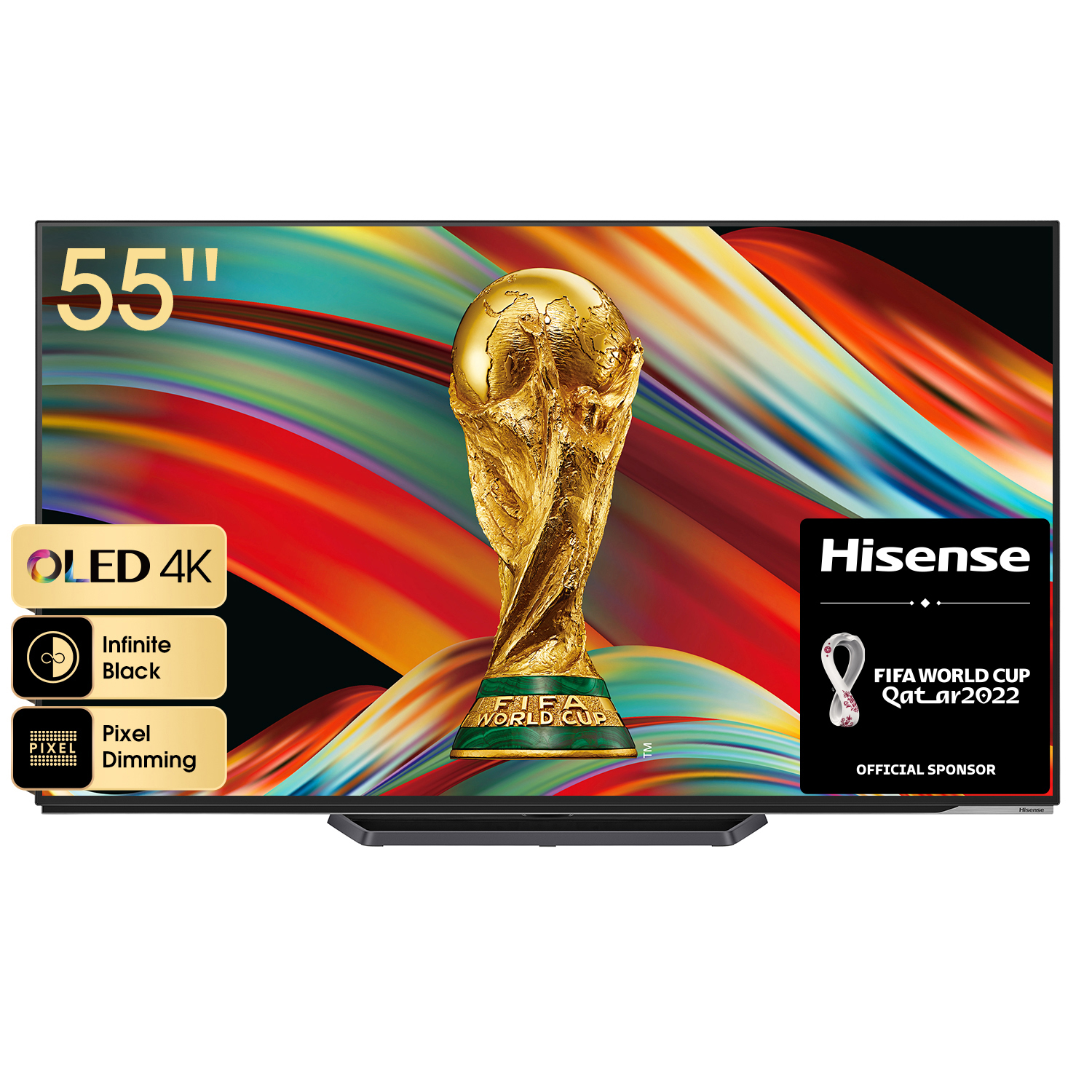 HISENSE 55A85H OLED TV (Flat, 55 Zoll / 139 cm, UHD 4K, 3D, SMART TV, VIDAA U6)