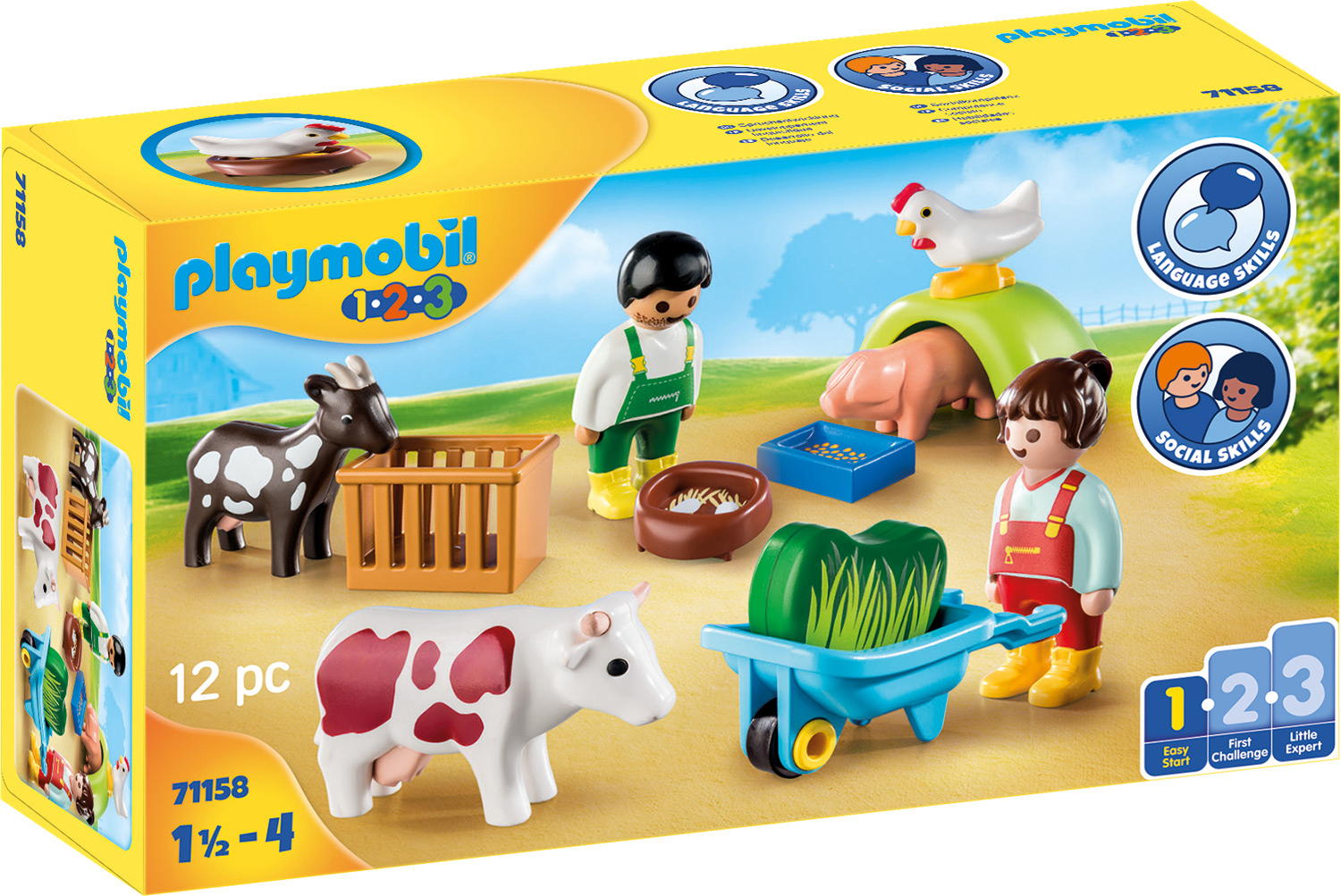 PLAYMOBIL 71158 Spielspaß dem Bauernhof auf Mehrfarbig Spielset