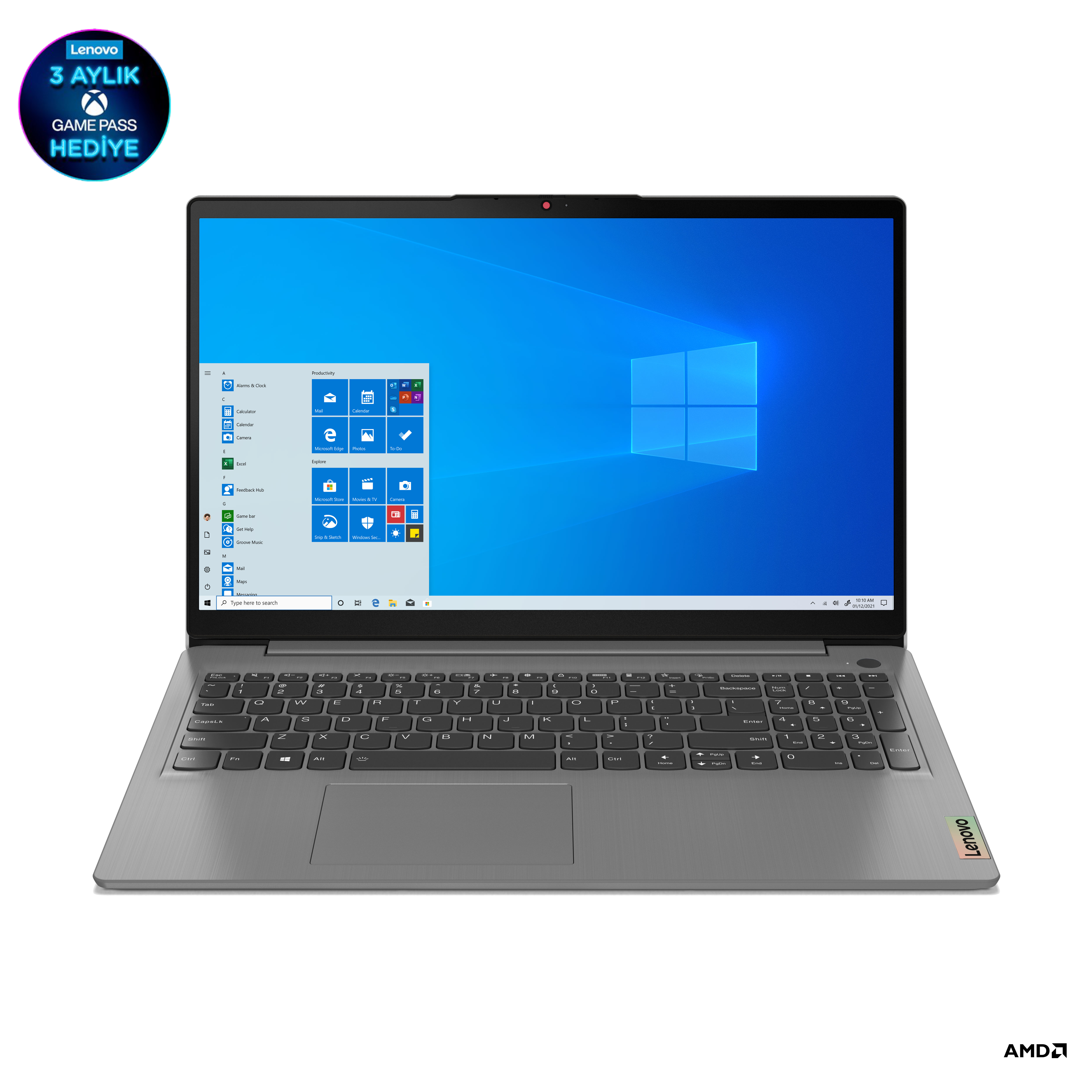 LENOVO Ideapad 3/Ryzen 7 5700U/8GB Ram/512 GB SSD/15.6