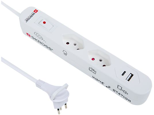 SKROSS Home Station USB-C - Bande à sorties multiples (Blanc)