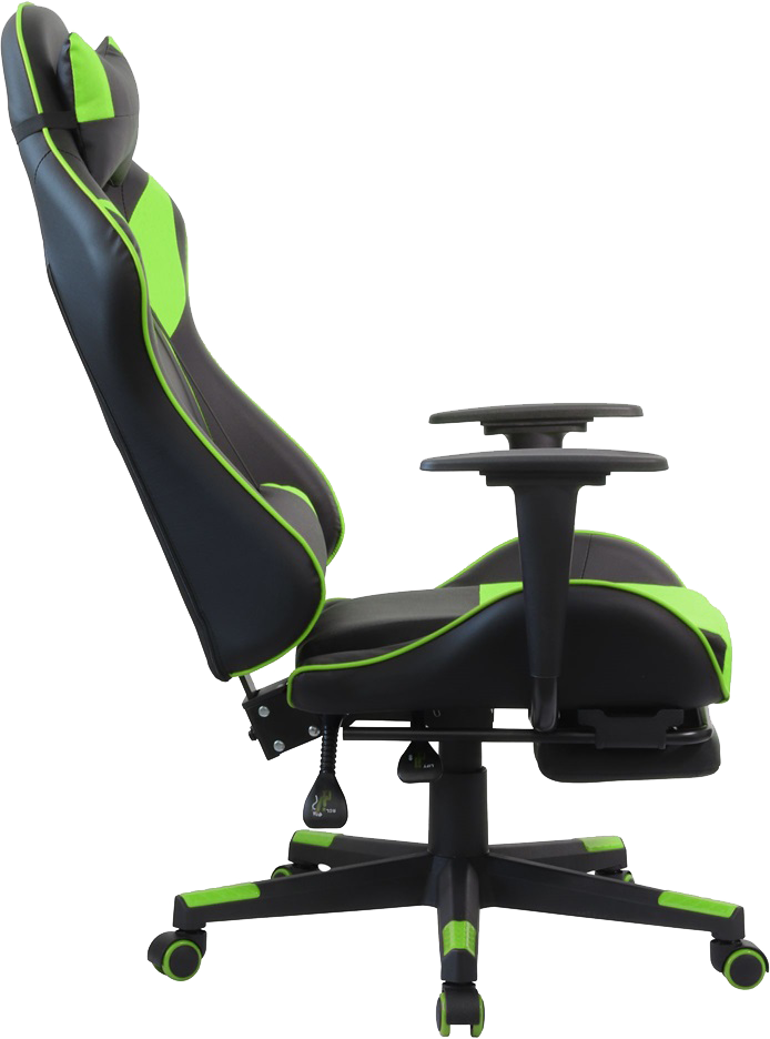 Közelkép egy fekete gamer székről, kék gyémánt-varrásos részletekkel.