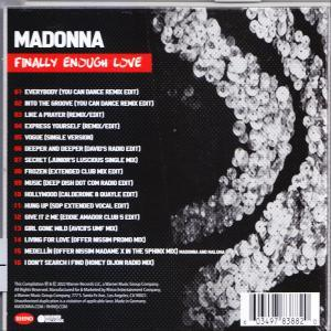 Madonna album borítója számlistával fekete háttéren.