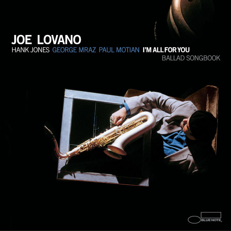 Pochette d'album avec le texte 'JOE LOVANO' sur une photo d'un homme avec un saxophone.