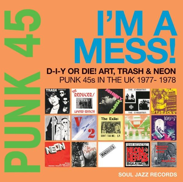 Couverture d'album avec diverses pochettes d'albums punk rock et du texte.
